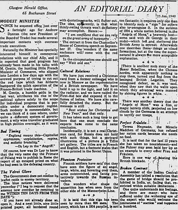 Snippets from the Glasgow Herald Air Raids in Scotland 19391944